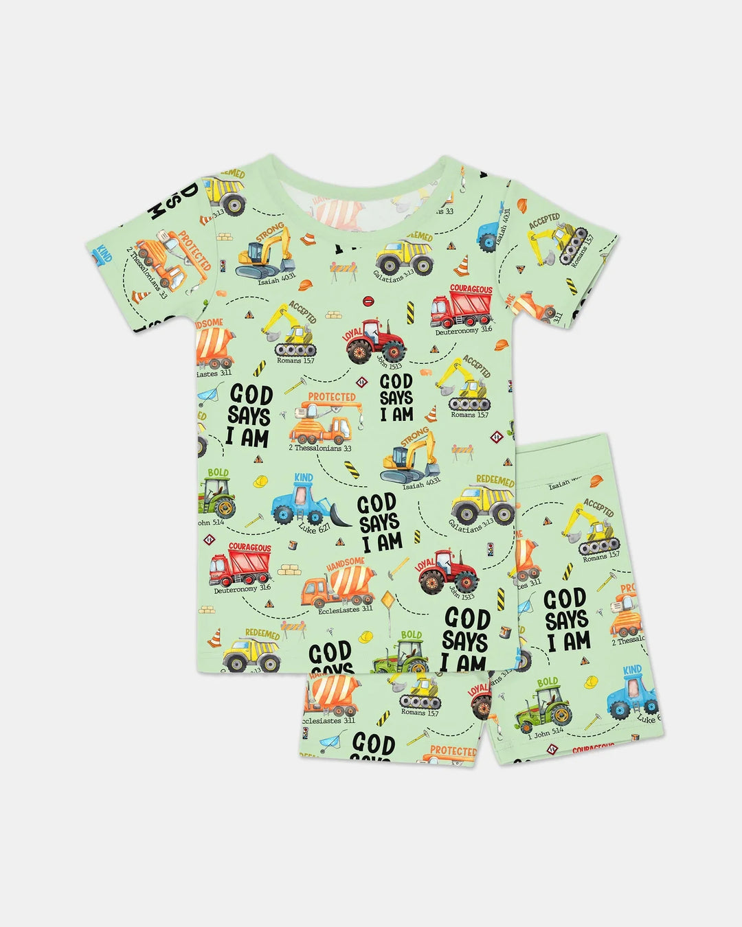 God Says I Am Boy Two Piece Short Sleeve Shorts Pajama Set