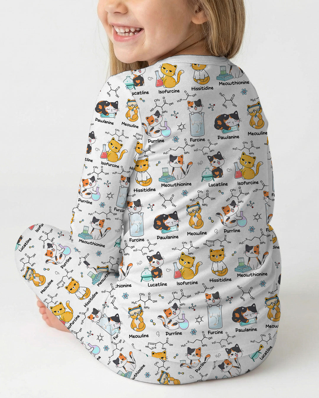 Biochemistry Cat Bamboo Two Piece Long Sleeve Pajama Set