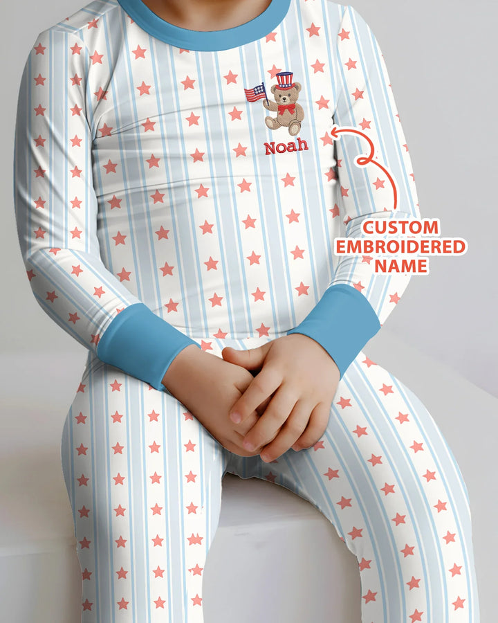 Zweiteiliges Langarm-Pyjama-Set mit Sommerfrüchten