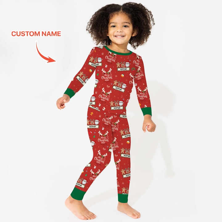Zweiteiliges Langarm-Pyjama-Set mit Sommerfrüchten