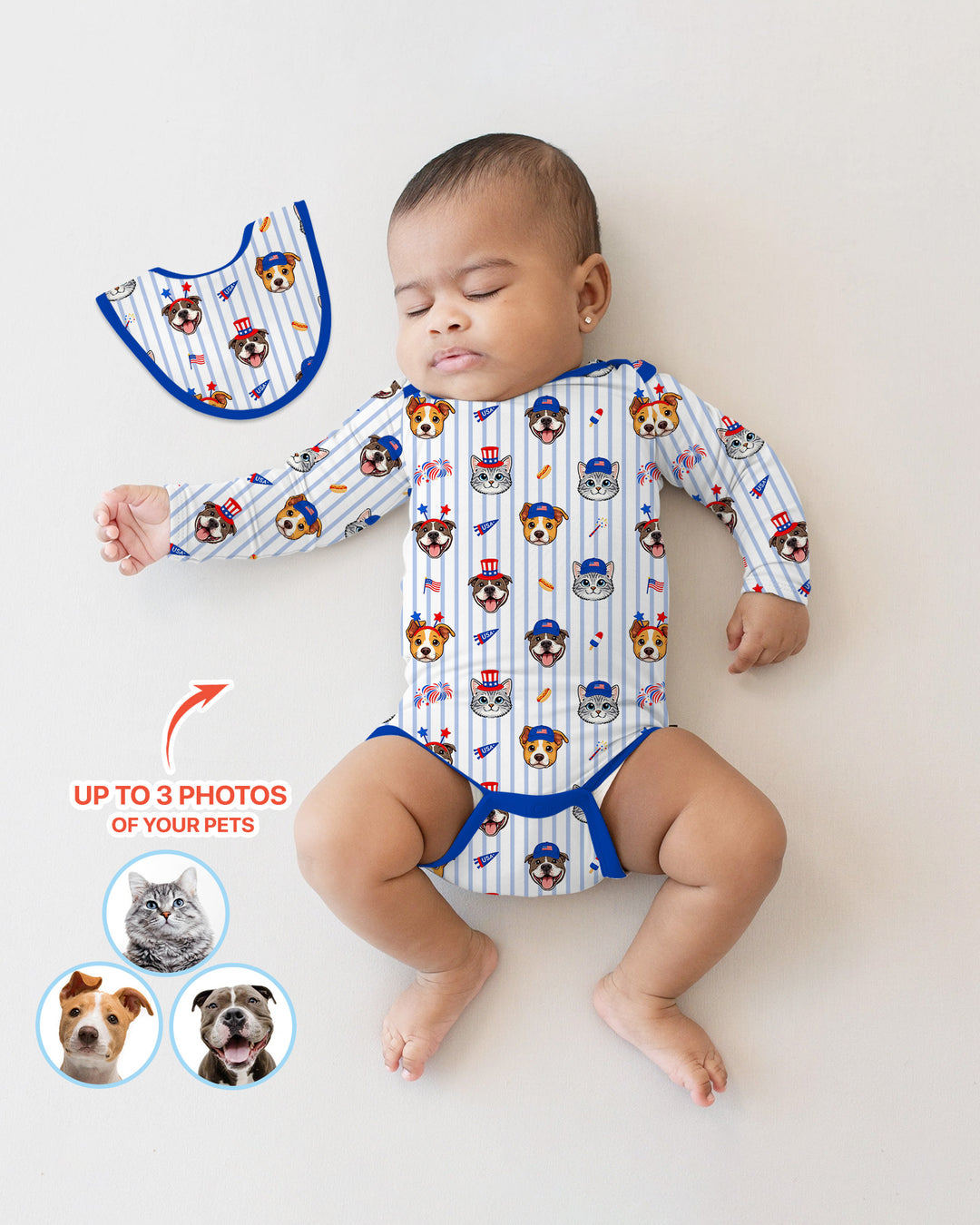 Gerippte Babykleidung mit individuellem Foto - Weich &amp; Skizzenhaft