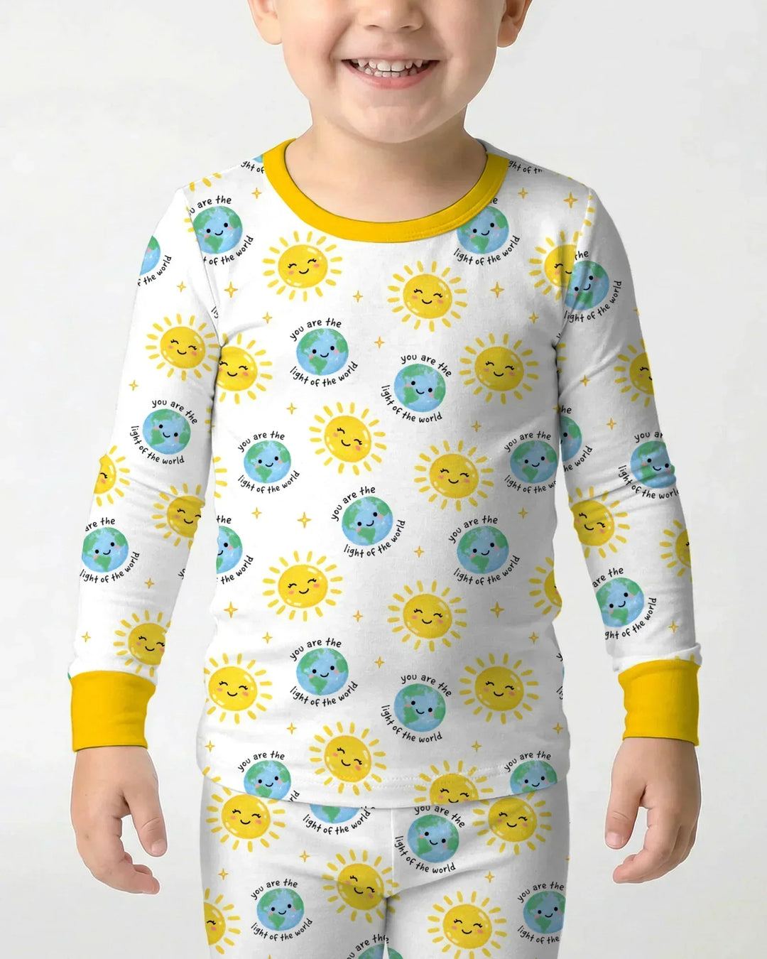 Matthew 5:14 Light of the World Bamboo Two Piece Long Sleeve Pajama Set