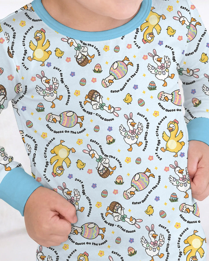 Easter Goose Family Matching Two Piece Long Sleeve Pajama Set