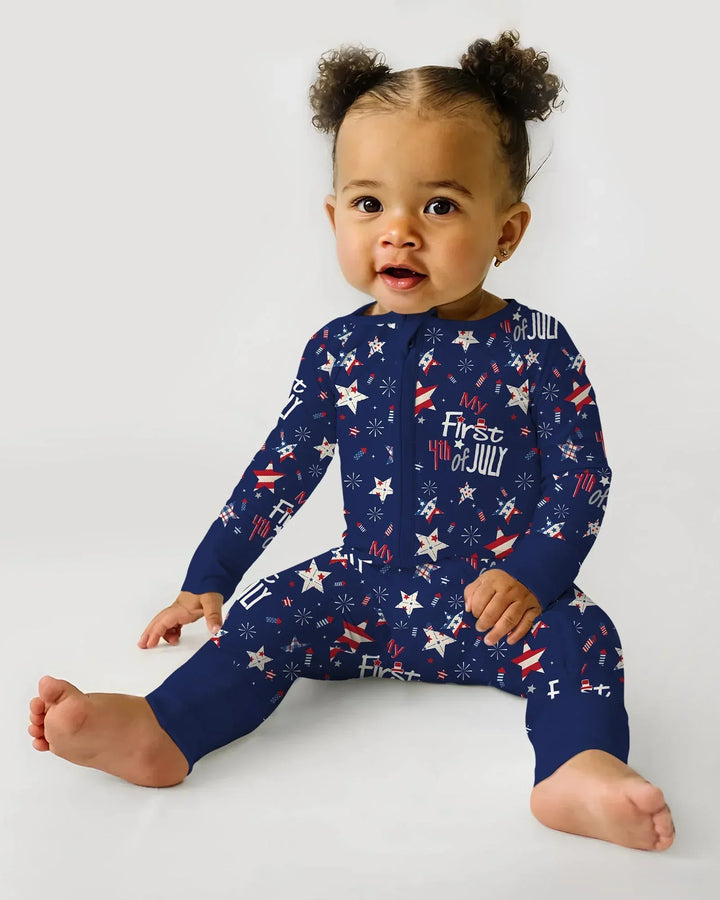 My First 4th of July Star Striped  Bamboo Convertible Zippy