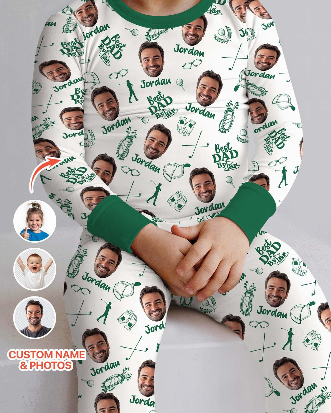 Custom Photo Best Dad By Par Bamboo Two Piece Long Sleeve Pajama Set