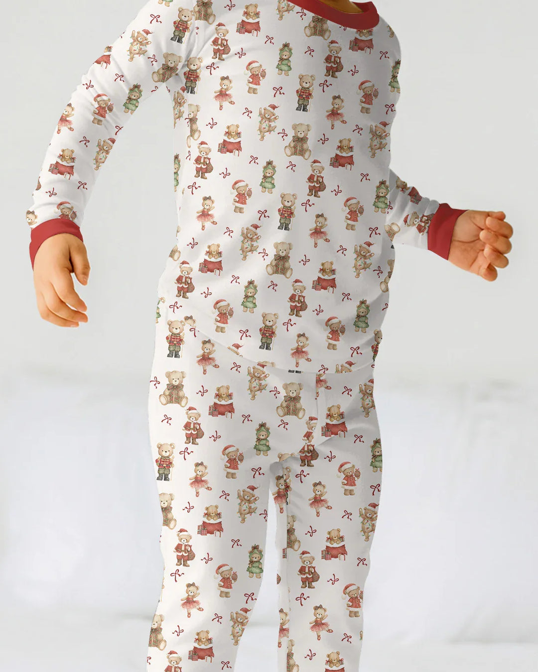 Christmas Teddy Bears Two Piece Long Sleeve Pajama Set