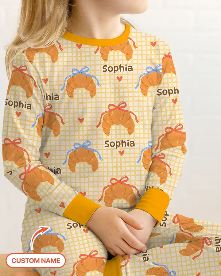 Breakfast Love Family Matching Two Piece Long Sleeve Pajama Set