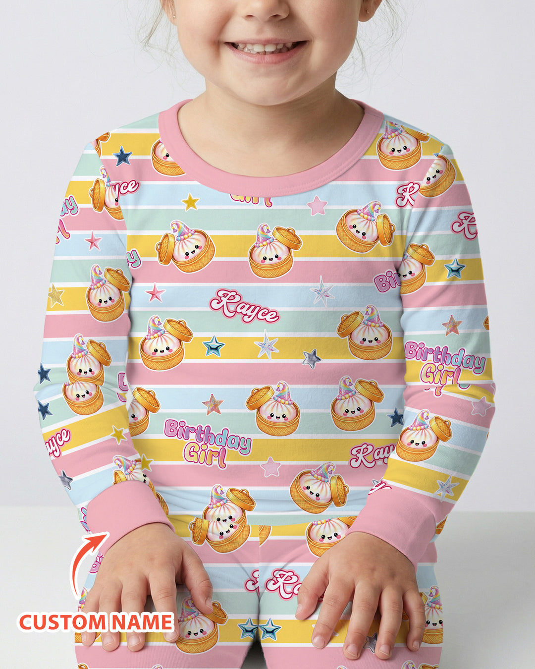 Zweiteiliges Langarm-Pyjama-Set mit Sommerfrüchten