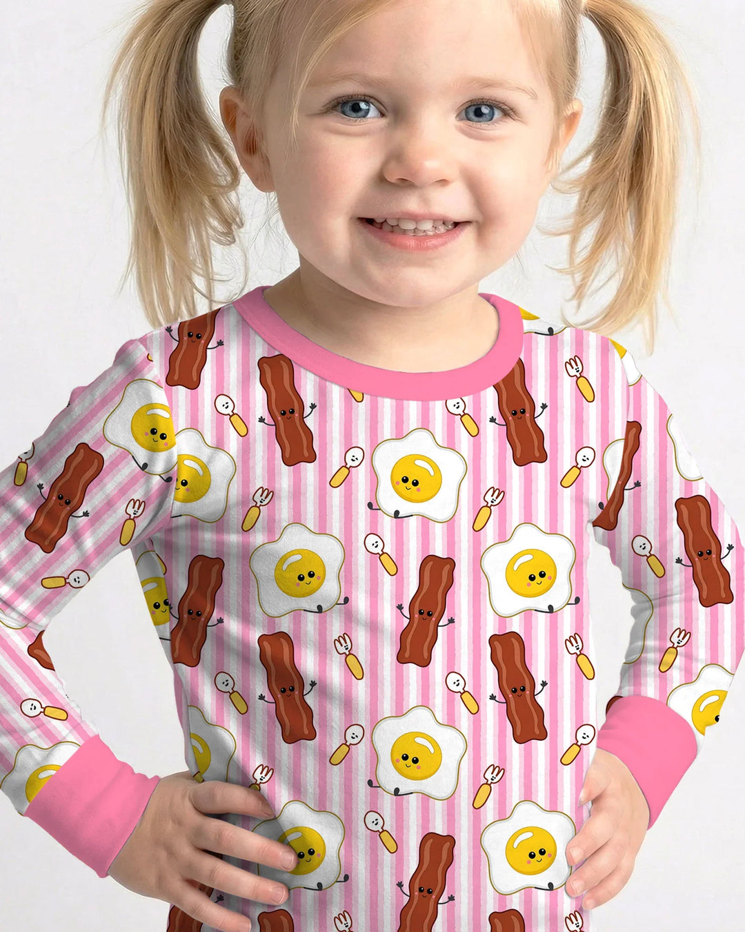 Conjunto de pijama de dos piezas de bambú de manga larga Breakfast Club