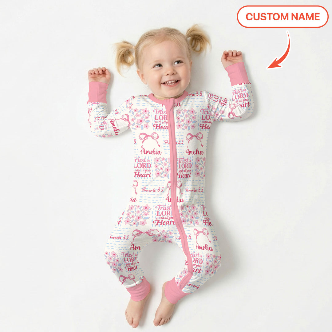 Trust The Lord With All Your Heart Custom Name Convertible Zippy