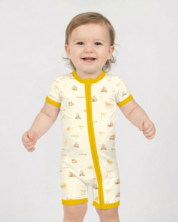 Sweat Yellow Mama Bear Shorty Zippy