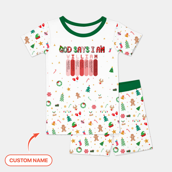 Zweiteiliges Pyjama-Set mit kurzen Ärmeln und Shorts im Sommer-Design