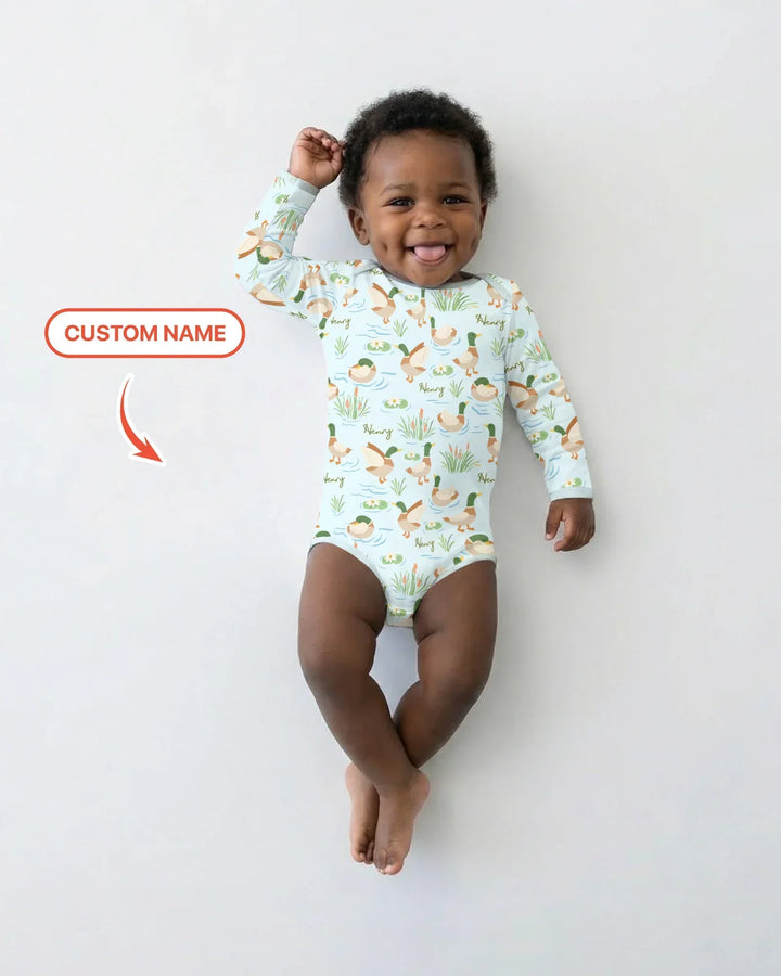 Personalized Mallard Duck Bamboo Bodysuit