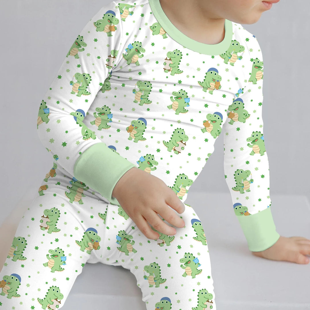 Zweiteiliges Langarm-Pyjama-Set mit Sommerfrüchten