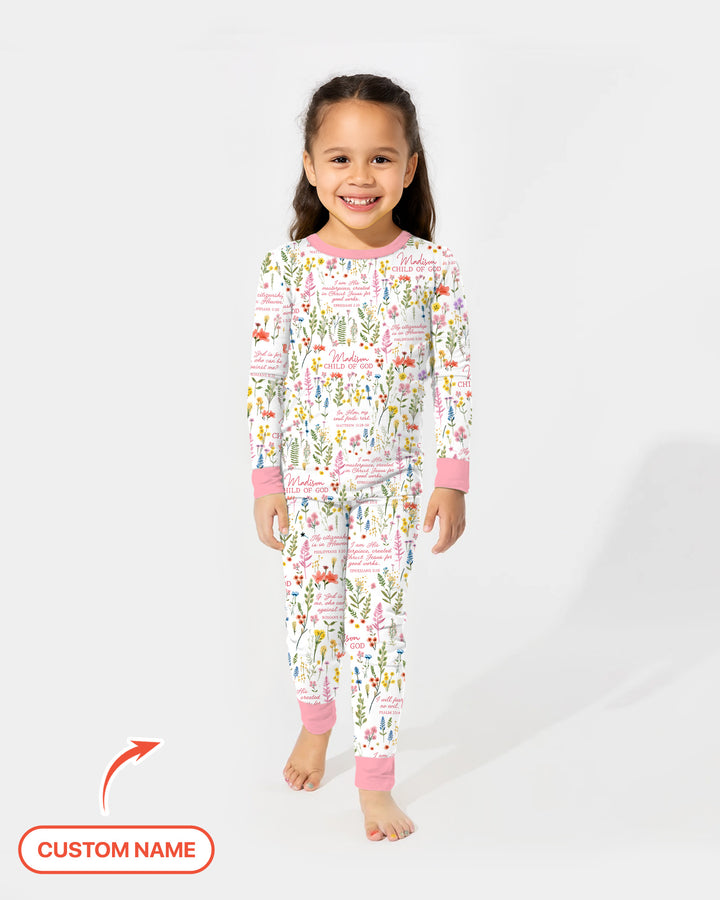 Zweiteiliges Langarm-Pyjama-Set mit Sommerfrüchten