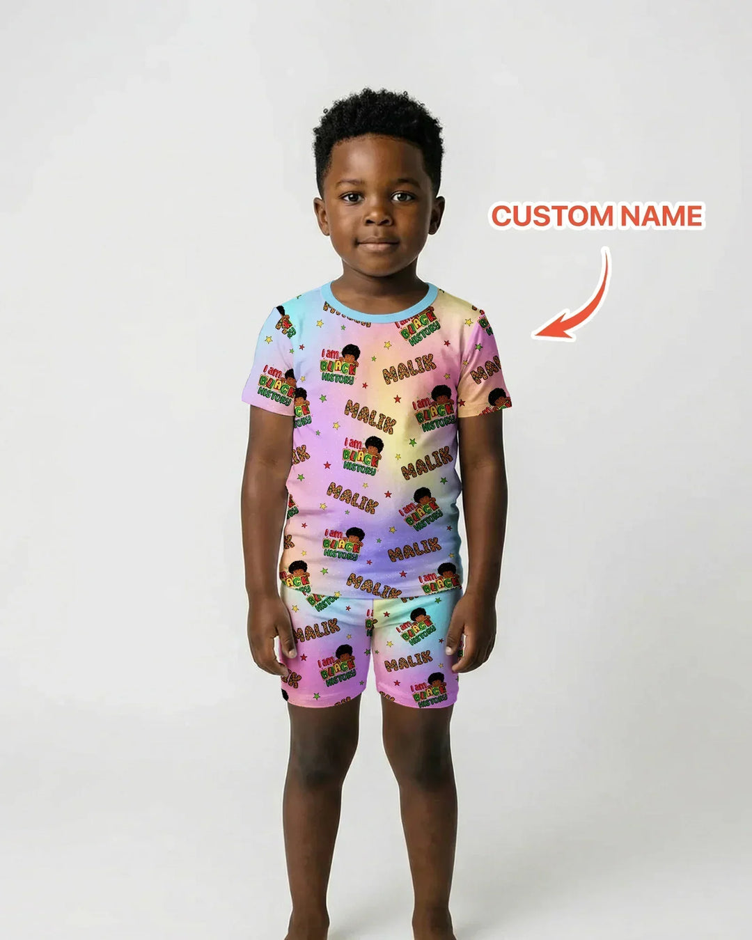 Zweiteiliges Pyjama-Set mit kurzen Ärmeln und Shorts im Sommer-Design