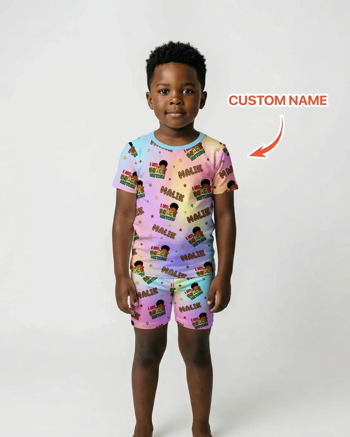 Zweiteiliges Pyjama-Set mit kurzen Ärmeln und Shorts im Sommer-Design