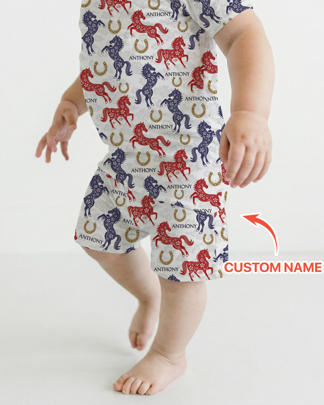 Zweiteiliges Pyjama-Set mit kurzen Ärmeln und Shorts im Sommer-Design