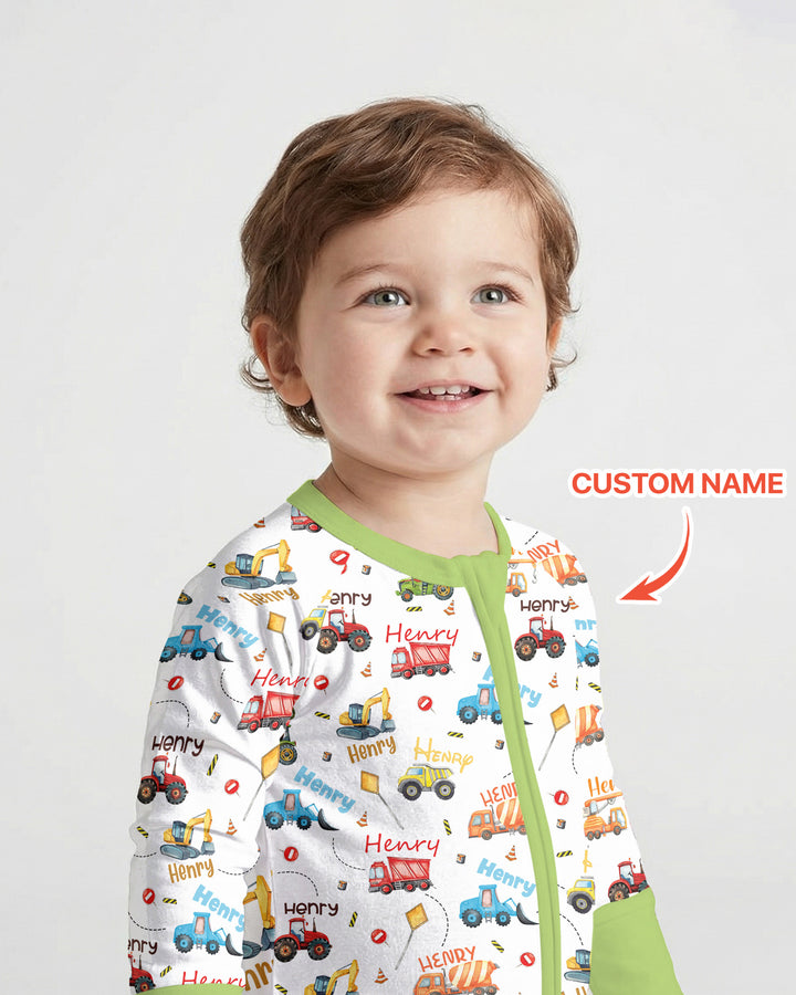 Construction Vehicles Custom Name Convertible Zippy