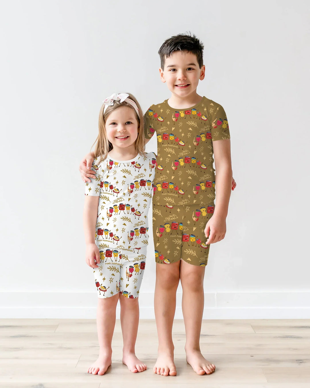 Conjunto de Pijama de Dos Piezas de Bambú con Mangas Cortas y Pantalones Cortos