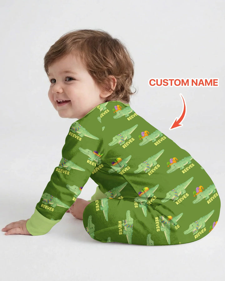 Custom Name Mardi Gras Gator Convertible Zippy