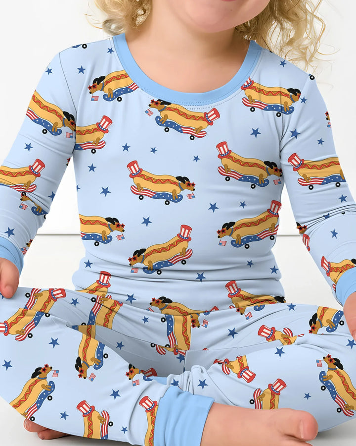 Conjunto de pijama de dos piezas de bambú de manga larga