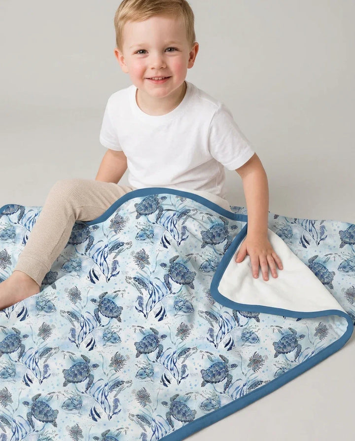 Little Turtles Family Matching Bamboo Blanket