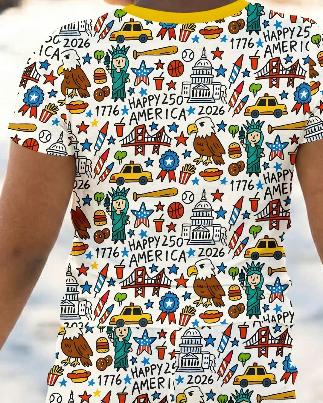 Doodle America 250th Anniversary Family Two Piece Short Sleeve Pajama Set