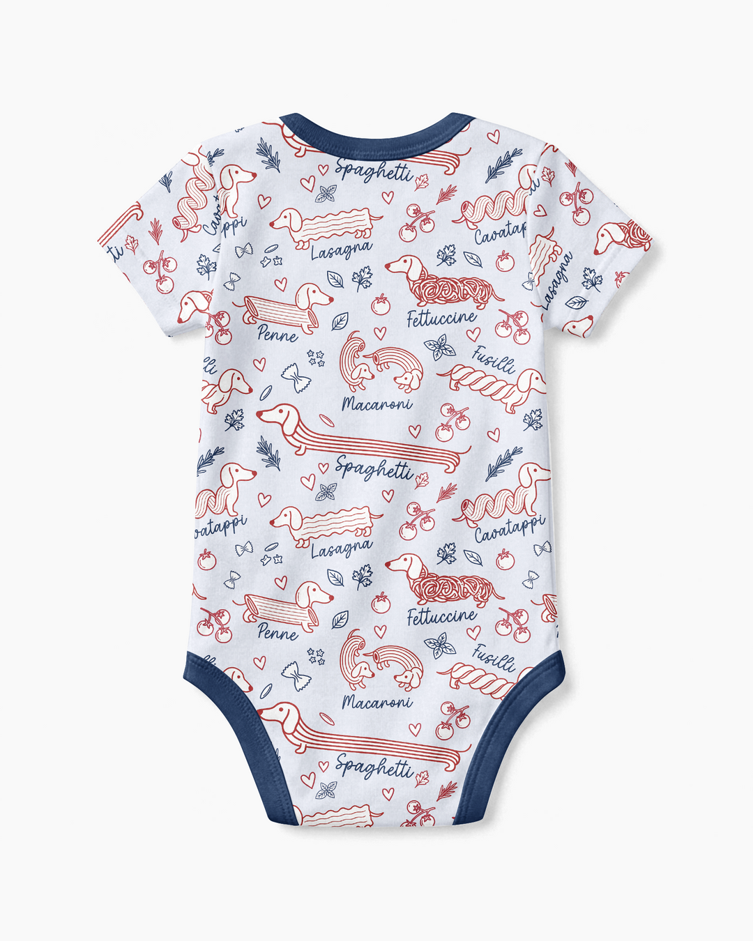 Funny Dachshund Pasta Pups Bamboo Bodysuit
