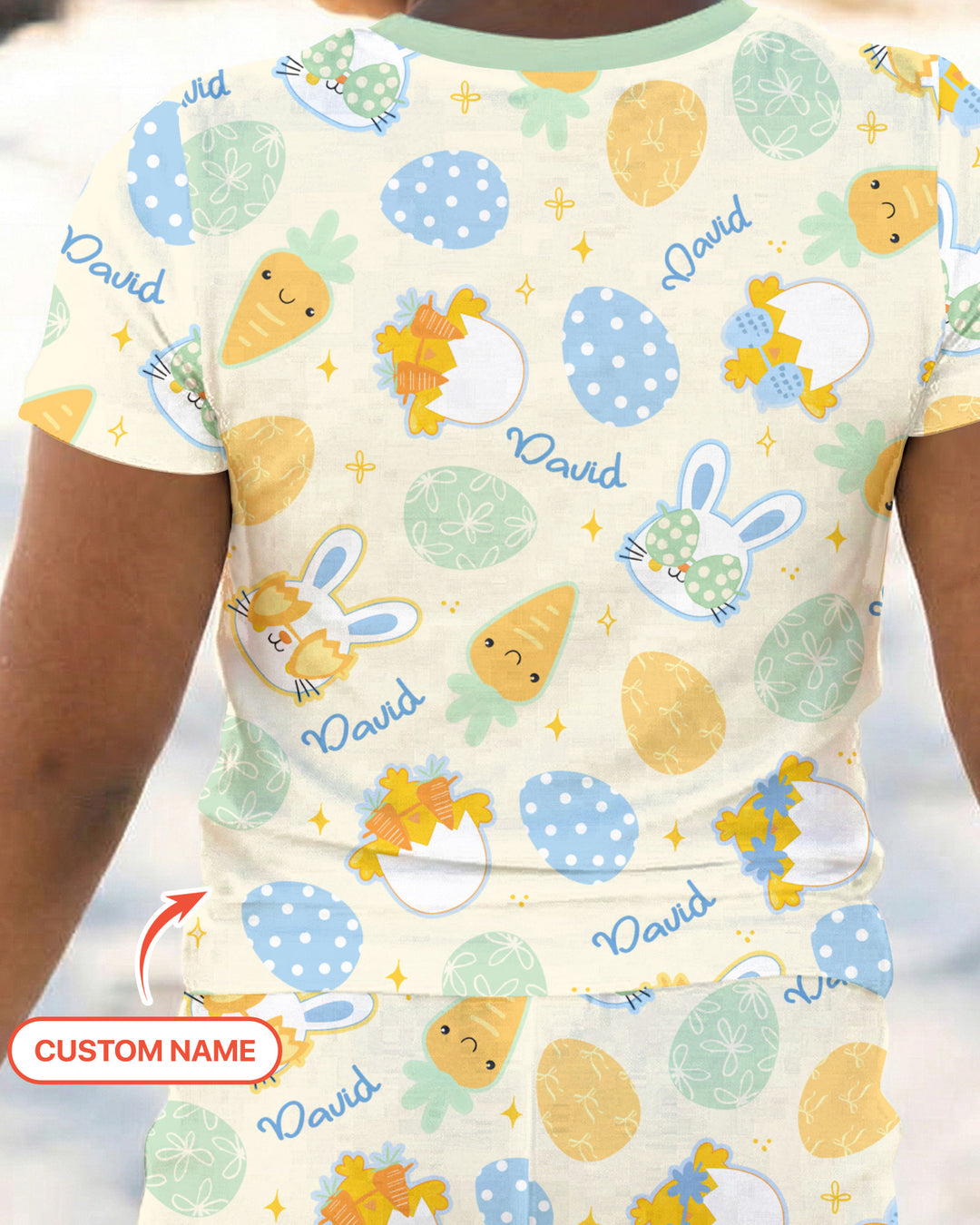 Retro Easter Two Piece Short Sleeve Pajama Set