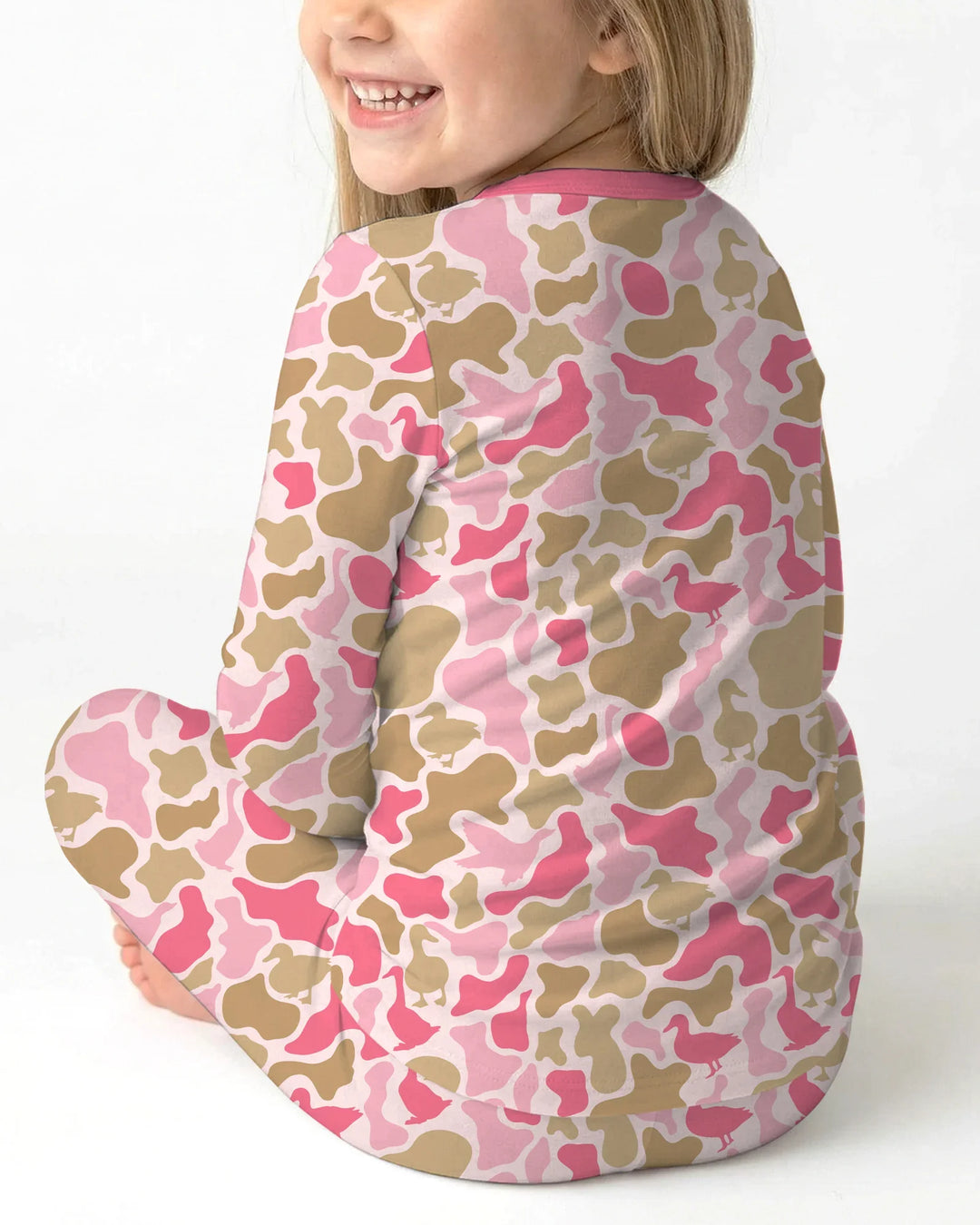 Mallard Duck Hunting Camouflage Bamboo Two Piece Long Sleeve Pajama Set
