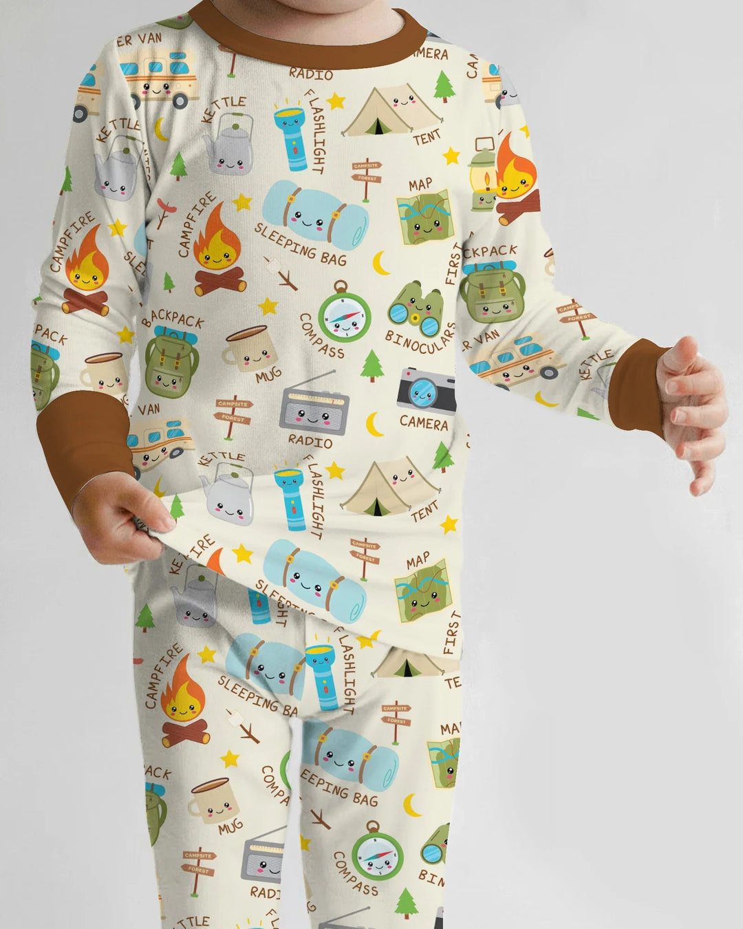 Little Camp Adventure Family Matching Two Piece Long Sleeve Pajama Set