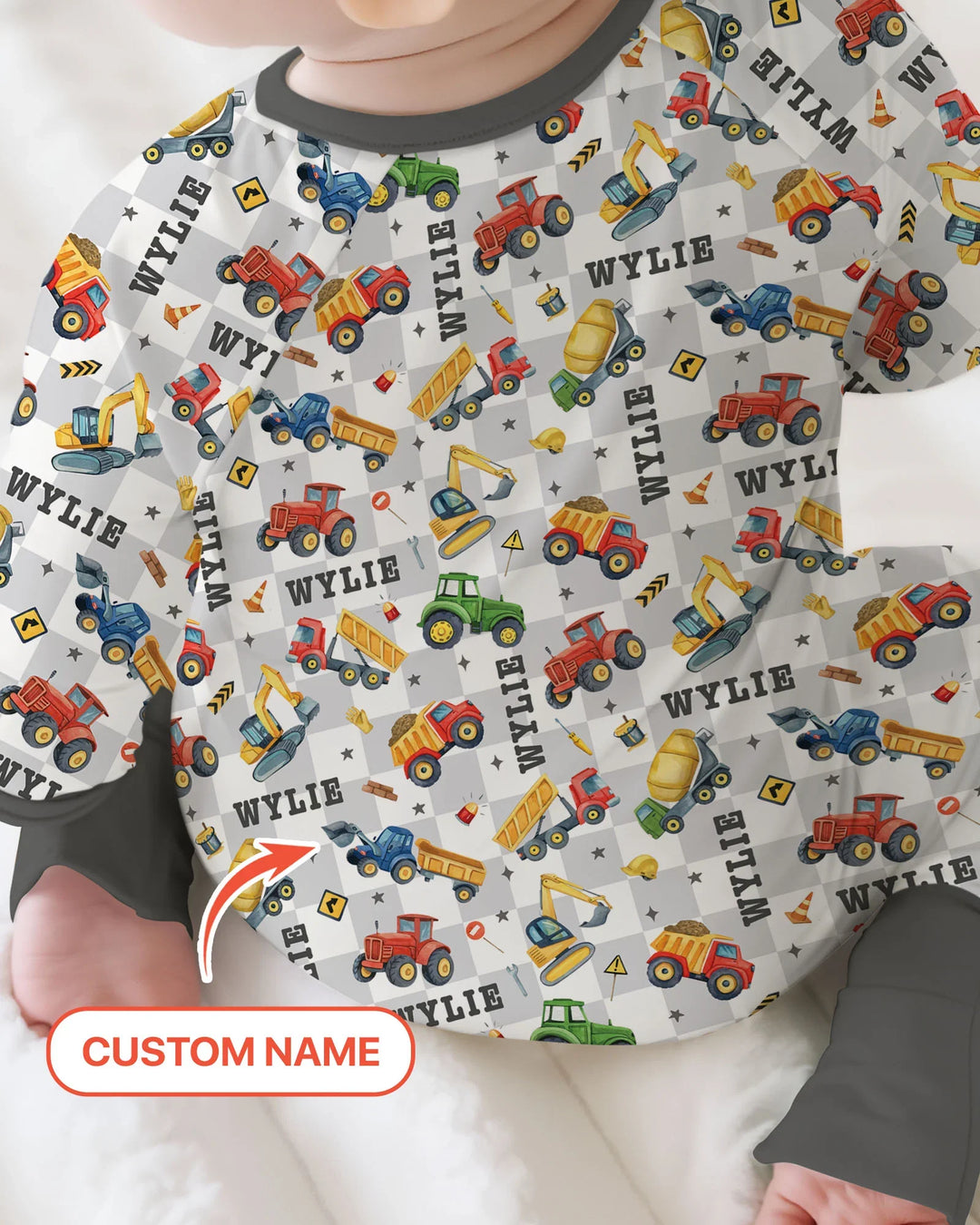 Under Construction Custom Name Convertible Zippy