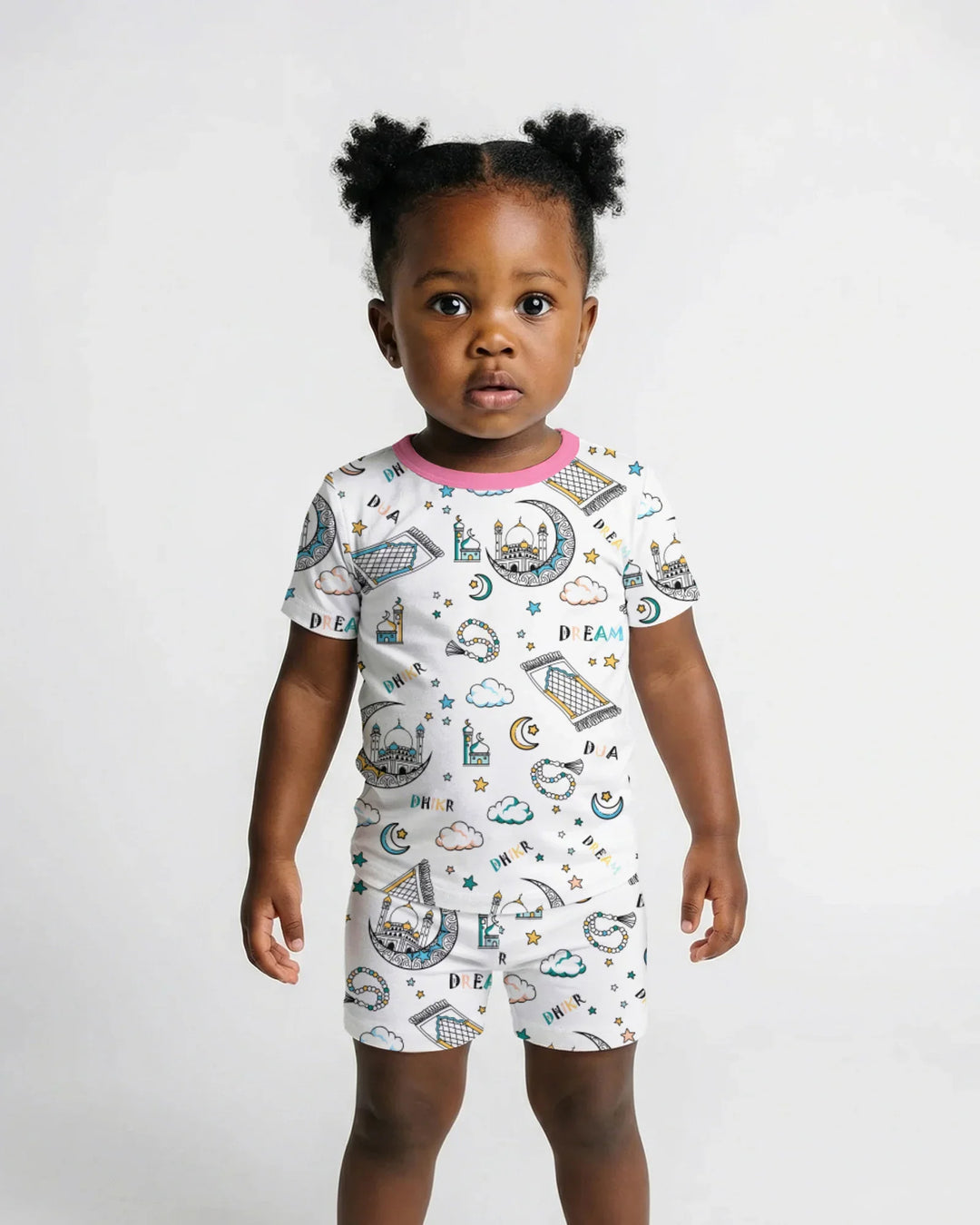 Dua, Dhikr, Dream Matching Family Two Piece Short Sleeve Shorts Pajama Set