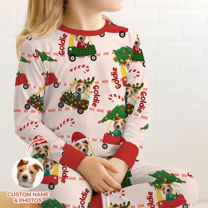 Zweiteiliges Langarm-Pyjama-Set mit Sommerfrüchten