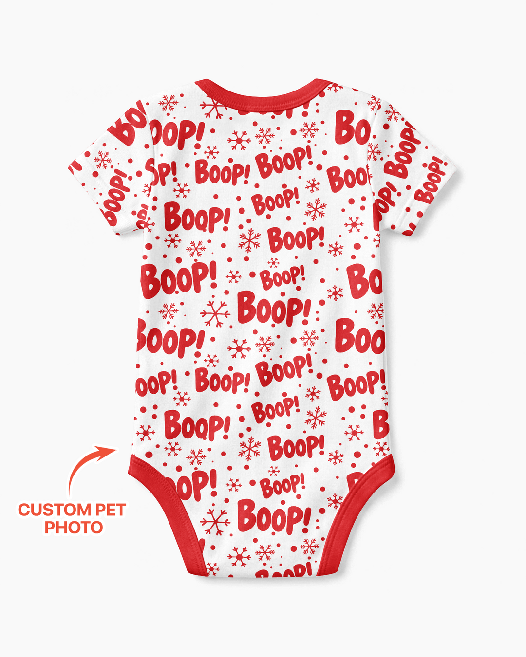 Custom Pet Photo Funny Christmas Boop Bamboo Bodysuit