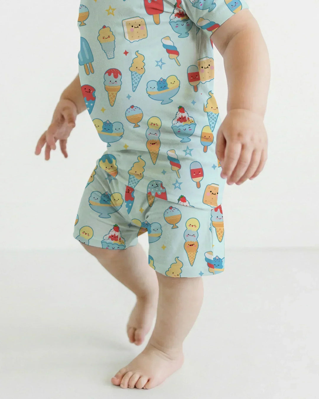 American Ice cream Two Piece Short Sleeve Shorts Pajama Set