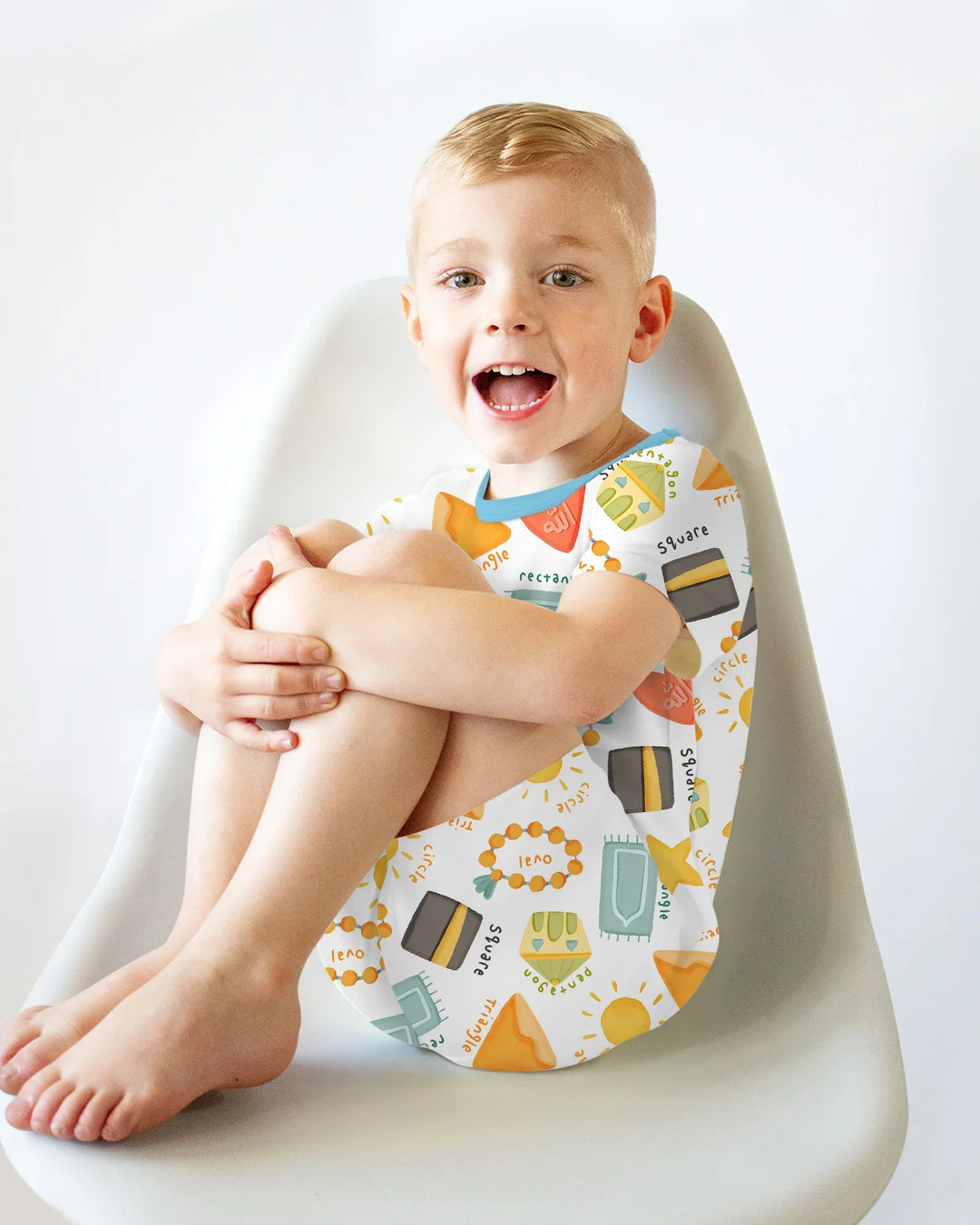 Islamic Shapes Two Piece Short Sleeve Shorts Pajama Set