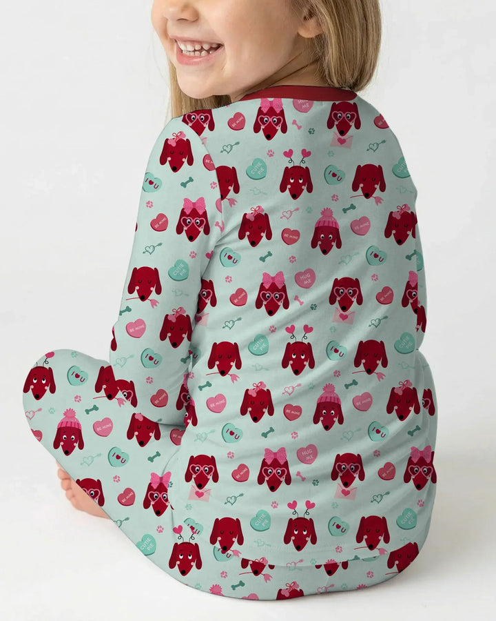 Dachshund Is My Valentine Two Piece Long Sleeve Pajama Set