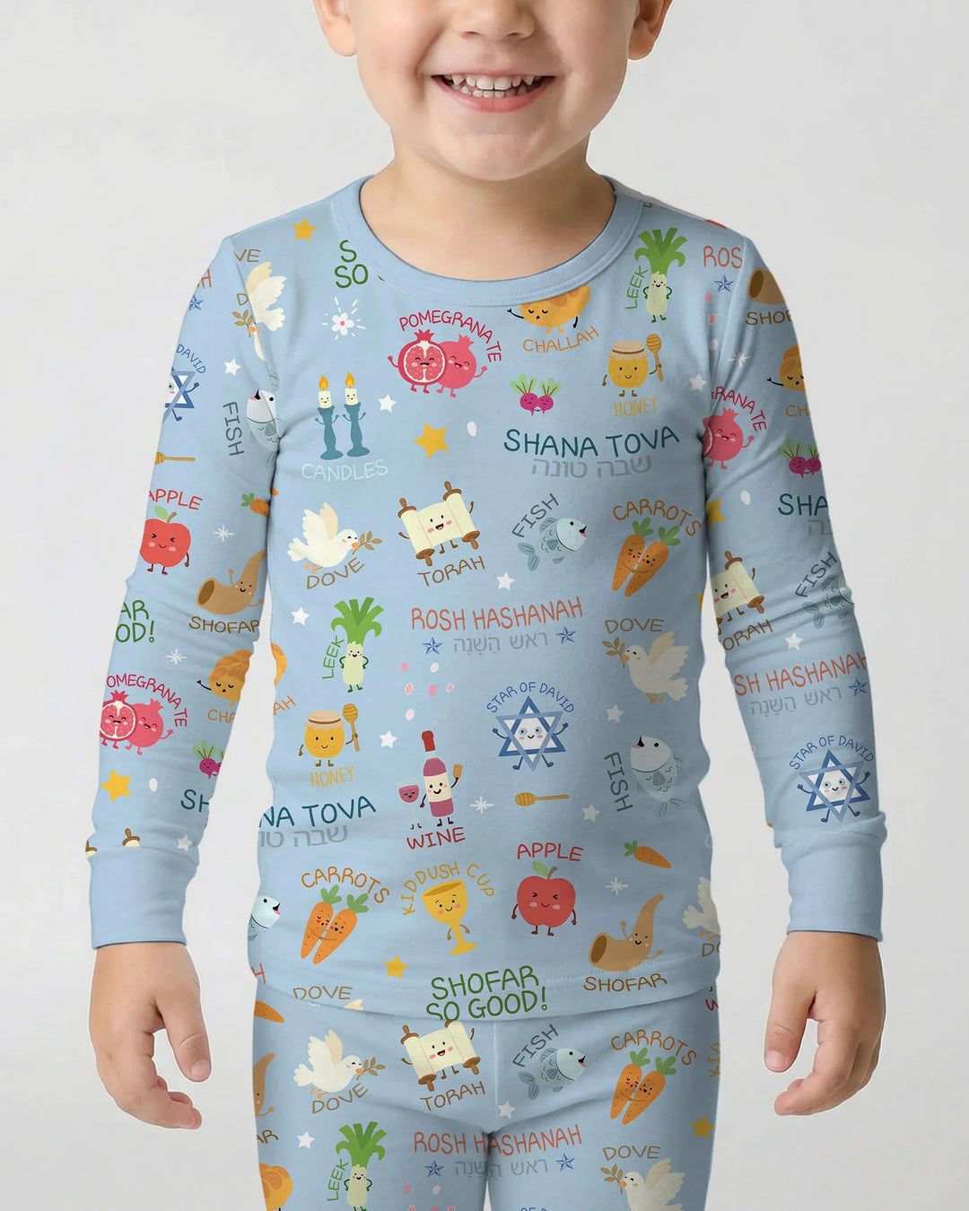 Zweiteiliges Langarm-Pyjama-Set mit Sommerfrüchten