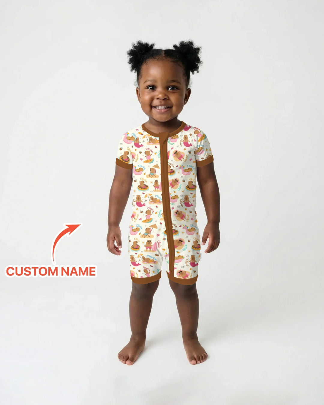 Don't Worry, Be Capy Mono Personalizado Bambú Manga Corta Zippy