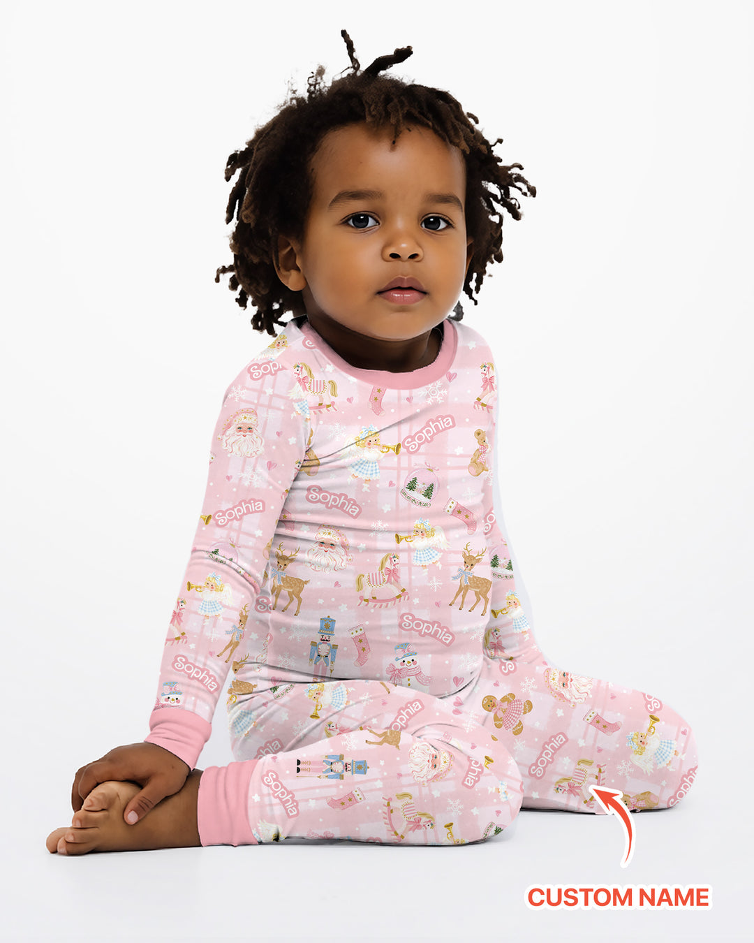 Custom Name Winter Wonderland Bamboo Two Piece Long Sleeve Pajama Set