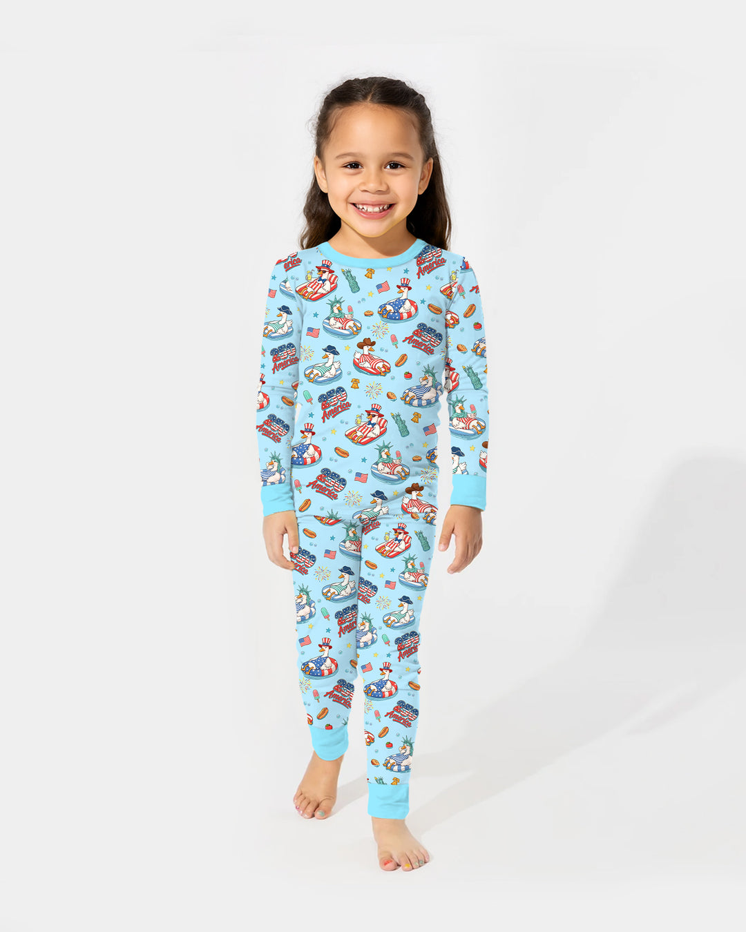 Zweiteiliges Langarm-Pyjama-Set mit Sommerfrüchten