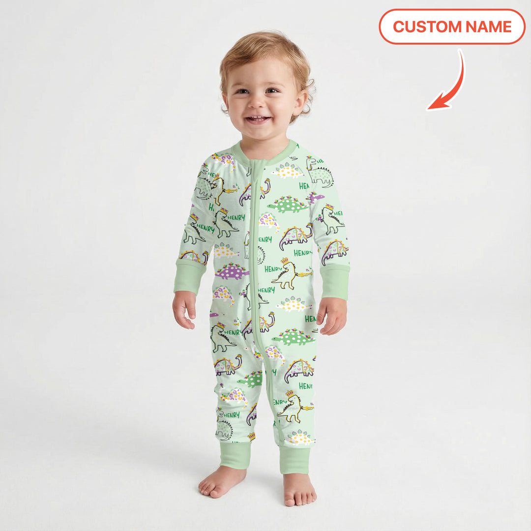 Custom Name Mardi Gras Saurus Convertible Zippy