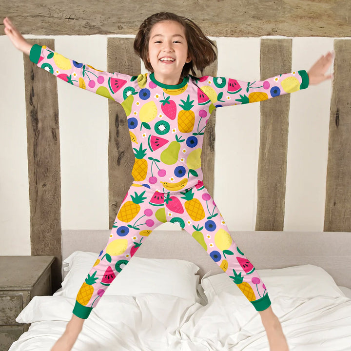 Summer Fruits Two Piece Long Sleeve Pajama Set