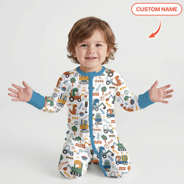 Custom Name Dino Diggers Convertible Zippy