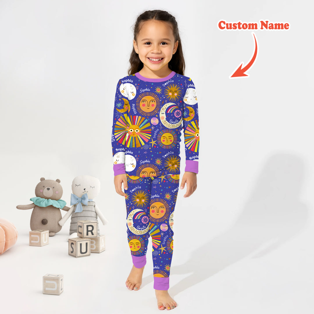 Custom Name Celestial Dream Two Piece Long Sleeve Pajama Set