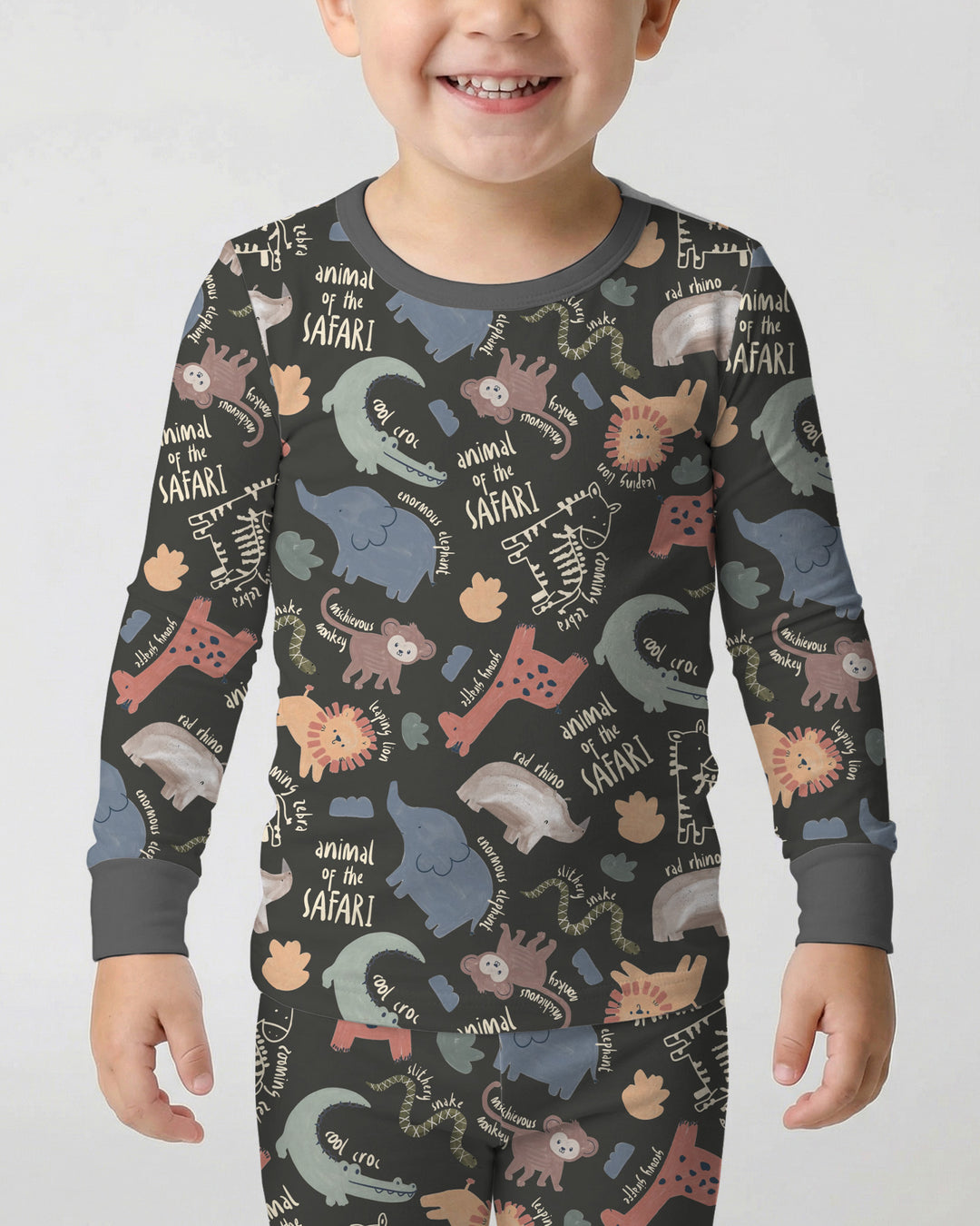 Funny African Animals Two Piece Long Sleeve Pajama Set