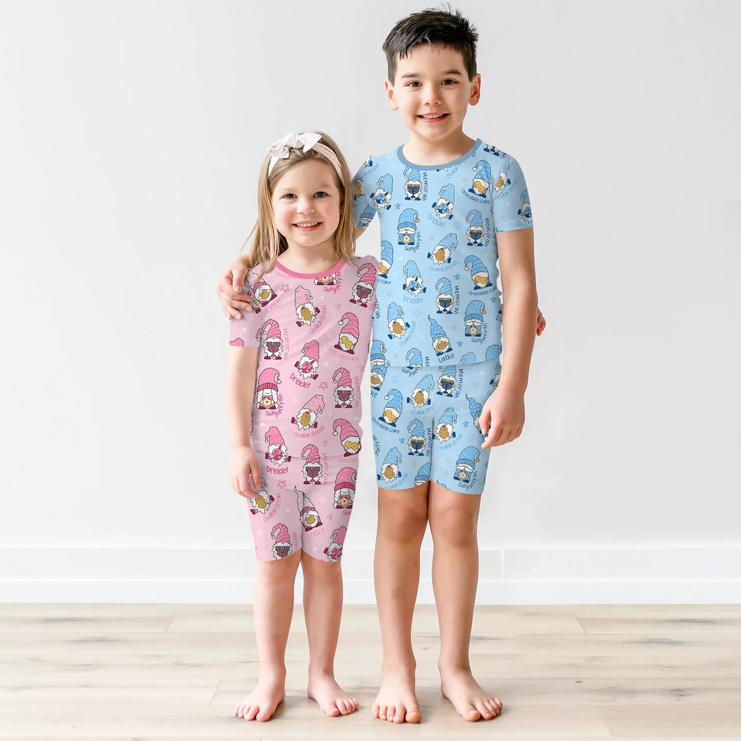 Template Zweiteiliges Pyjama-Set mit kurzen Ärmeln und Shorts