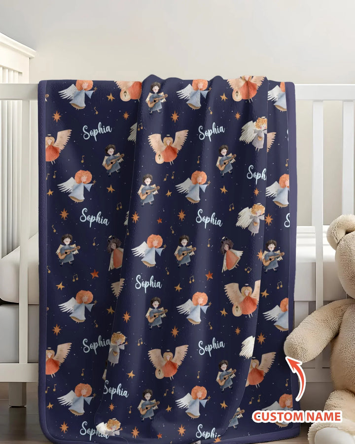 Guardian Angels Custom Name Bamboo Blanket